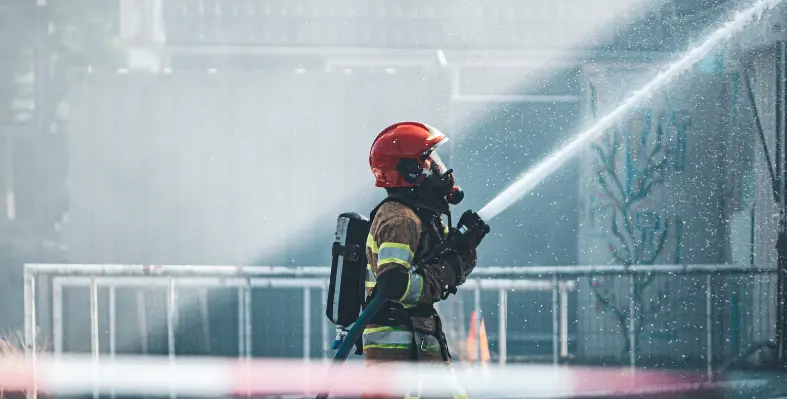 Picture of a firefighter.
