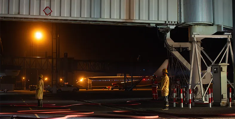 Firefighters_with_aeroplane_in_background