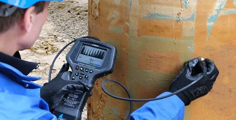 Picture of man with testing gauge